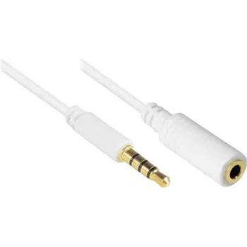 Przedłużacz audio GoodConnections AS-35V4W2 3,5 mm 4-biegunowy, męski-żeński, biały, 2 m