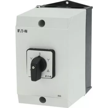 Eaton 207537 3-biegunowy przełącznik obrotowy, 20 A, 690 V, montaż przedni, czarno-biały