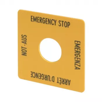 Eaton 216484 M22 Series Żółta Pusta Tabliczka Opisowa, Montaż Zatrzaskowy Od Przodu, Poliwęglan