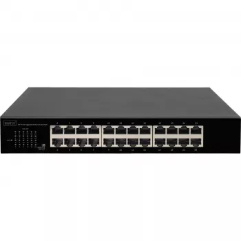 DIGITUS DN-80113-1 24-portowy przełącznik Gigabit, obudowa rack 19 cali, 48 Gbps, niezarządzalny