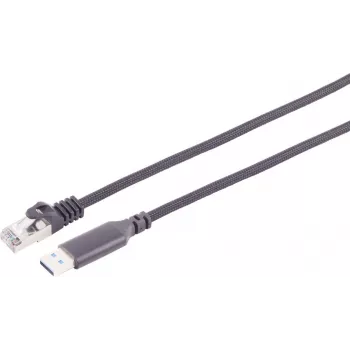 S CONN MAXIMUM CONNECTIVITY kabel adapter USB-A na RJ45 Gigabit Ethernet, 3m, czarny 14-52045