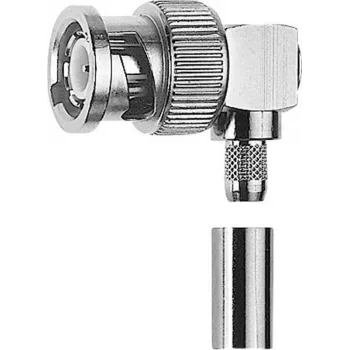 Telegärtner J01000A0033 kątowa wtyczka kablowa BNC, zaciskana/lutowana, G08, 50 Ω, do RD-316