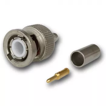 Telegärtner wtyk zaciskowy BNC 50 Ohm do RG-58 C/U, G01 Professional, nikiel/złoto, opakowanie 250 szt. J01000A1255S
