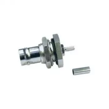 Telegärtner BNC gniazdo panelowe zaciskane/zaciskane 50 Ohm dla RG-316/U, niklowane/złocone