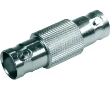 Adapter koncentryczny TELEGÄRTNER BNC żeński do BNC żeński, 50 omów, mosiądz niklowany, prosta tuleja J01004A0618