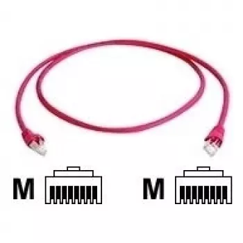 TELEGÄRTNER RJ45 kabel krosowany sieciowy CAT 6A S/FTP 0,5m czerwony bezhalogenowy trudnopalny L00000A0118