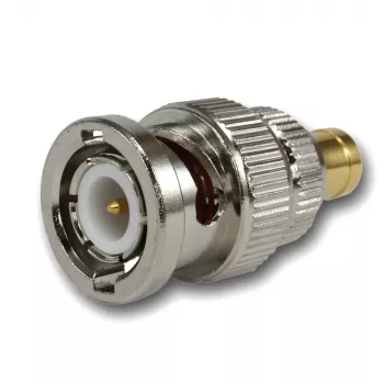 Adapter koncentryczny TELEGÄRTNER BNC męski na SMB żeński, 50 omów, prosty, mosiądz niklowany J01008F0030