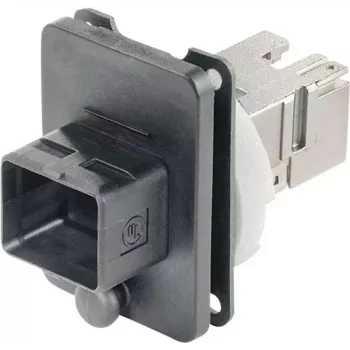 TELEGÄRTNER J80020A0005 RJ45 złącze montowane kołnierzowo, zestaw wariant 4, 8P8C, Cat.6A, ekranowane, czarne