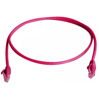 TELEGÄRTNER 100008051 kabel krosowy CAT 6 U/UTP RJ45, 0,5 m, czerwony, niepalny, z osłoną chroniącą przed zgięciem