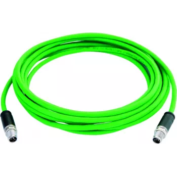 TELEGÄRTNER Cat.6A Przemysłowy Kabel Ethernet Patch, M12 X-coded męski do M12 X-coded męski, 1,0 m, PUR Zielony L80000A0001