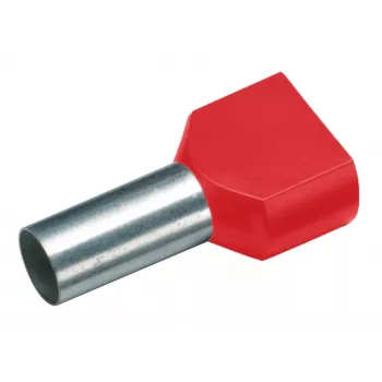 Cimco 187706 Tuleja kablowa podwójna, 1 mm², częściowo izolowana, czerwona, 100 szt.