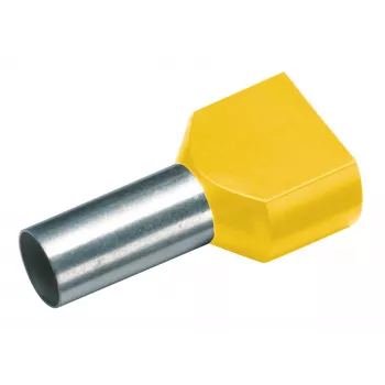 Cimco 187712 Tuleja kablowa podwójna 6 mm² częściowo izolowana żółta (100 szt.)