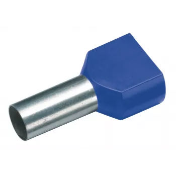 Cimco 187710 Tuleja kablowa podwójna 2,5 mm² częściowo izolowana niebieska 100 szt.