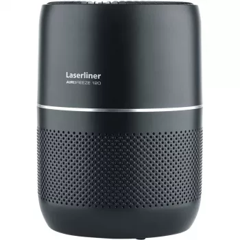 Oczyszczacz powietrza Laserliner AirBreeze 120 do pomieszczeń do 30 m², filtracja 3-stopniowa z HEPA H13, węgiel aktywny, sterowanie dotykowe, czarny 085.120A