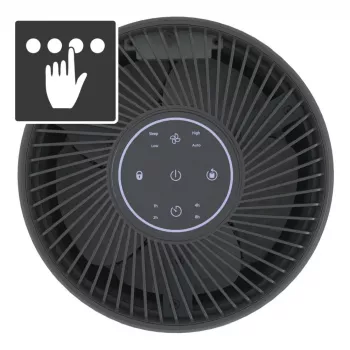 Oczyszczacz powietrza Laserliner AirBreeze 120 do pomieszczeń do 30 m², filtracja 3-stopniowa z HEPA H13, węgiel aktywny, sterowanie dotykowe, czarny 085.120A