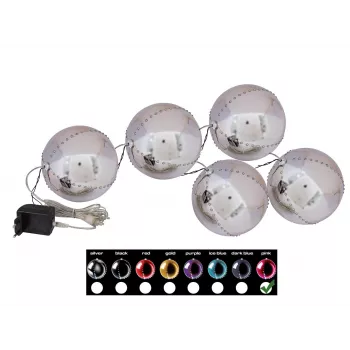EUROPALMS LED Snowball 8cm, różowy, zestaw 5 szt. (83501238)