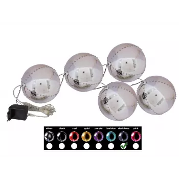 EUROPALMS LED Snowball 8cm, ciemnoniebieski, zestaw 5 sztuk 83501239