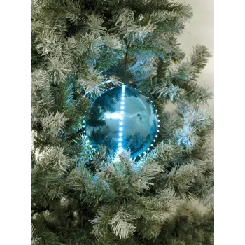 EUROPALMS LED Snowball 15cm, Ice Blue 83501241
