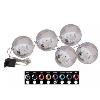 EUROPALMS LED Snowball 8cm, liliowy, 5-pak 83501240