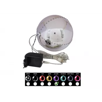 EUROPALMS LED Snowball 15cm, fioletowy 83501248