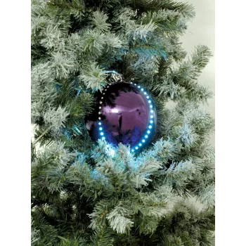 EUROPALMS LED Snowball 15cm, fioletowy 83501248