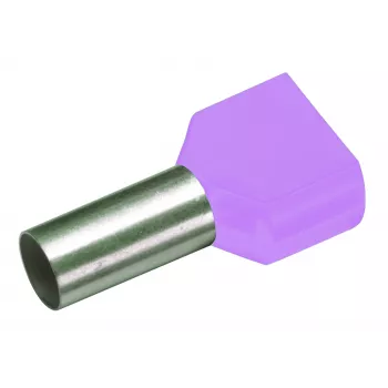 Cimco 187715 Tuleja kablowa podwójna 0,25 mm² częściowo izolowana fioletowa (100 szt.)