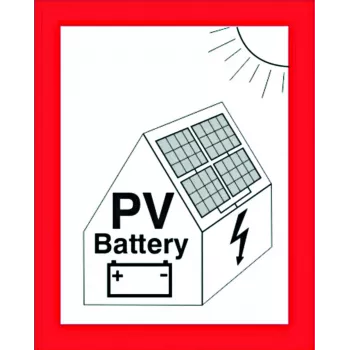 CIMCO Znak Bezpieczeństwa Pożarowego dla Systemów PV z Magazynami Baterii, Folia Samoprzylepna, 105 x 148 mm, Czerwony/Biały/Czarny 182798