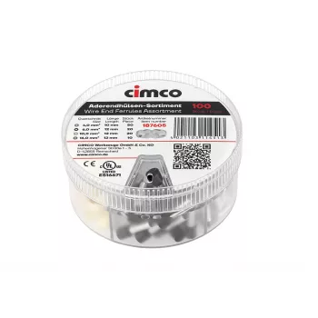 Cimco 187605 Zestaw tulejek kablowych częściowo izolowanych, 500 szt., 0,5-6,0 mm², DIN 46228-4