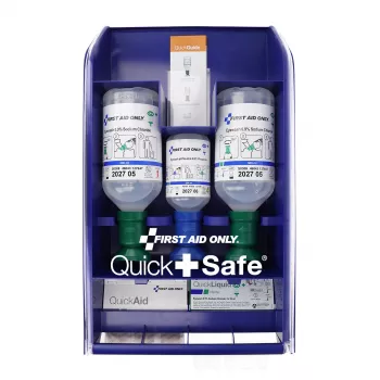 Apteczka First Aid Only Quick+ Safe DIN EN 15154-4, niebieska, do montażu na ścianie, tworzywo ABS, wyposażenie DIN 13157 P-44026 00