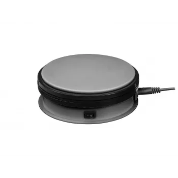 Europalms Elektryczny Stół Obrotowy Ø 15 cm Srebrny - Nośność do 5 kg, 2,4 obr./min (50701190)