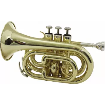 DIMAVERY TP-300 Bb Trąbka kieszonkowa, złoty lakier 26503720