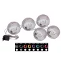 EUROPALMS LED śnieżka 8cm, czarna, zestaw 5 szt. (83501236)