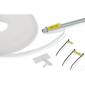 HellermannTyton HCR 12 przezroczysty nośnik oznaczeń PVC, 25 m x 13 mm, do druku termotransferowego