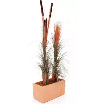EUROPALMS Sztuczna trawa trzcinowa, jasnobrązowa, 127 cm 82505852