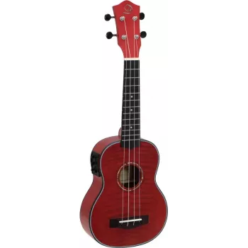 DIMAVERY UK-100 Ukulele sopranowe, Flamed Red 26255807