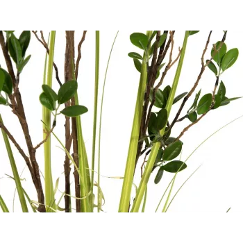 EUROPALMS Sztuczna roślina wiecznie zielony krzew z trawą, 120 cm 82600183