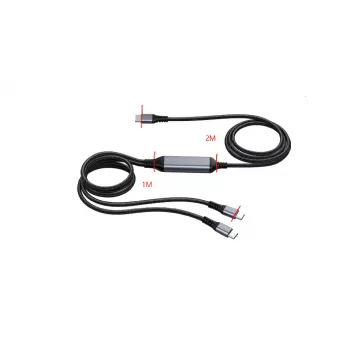 ALLNET USB-C PD rozdzielacz do ładowania 100W (70W+30W) tylko ładowanie, czarny S217890