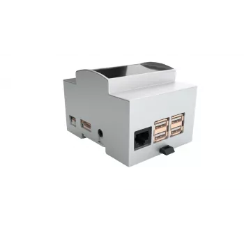 Obudowa na szynę DIN ALLNET dla Raspberry Pi 4 Model B z przezroczystym okienkiem, szara 25.0410000.RP4