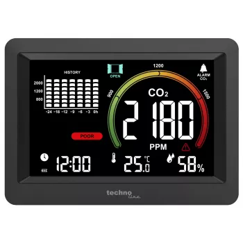 Technoline WL1028 Monitor CO2 Monitor jakości powietrza z alarmem Czarny