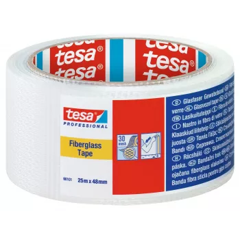 tesa 60101 Profesjonalna Taśma Tkaninowa Biała 25 m x 48 mm 60101-00000-00