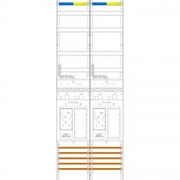 f-tronic Tablica licznikowa 2-polowa ER29 H=1350mm 2-eHZ 2 rezerwowe 7143002 1 (7143002)
