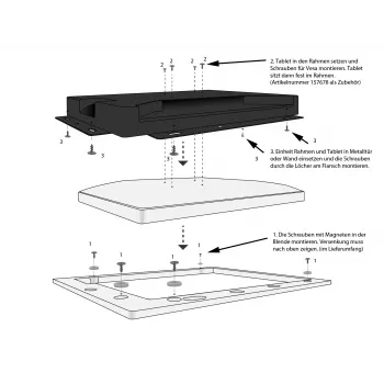 ALLNET 21 inch ramka do tabletu z wyświetlaczem dotykowym do ramki instalacyjnej, czarna ALLTCover21WBv1