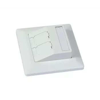 SYNERGY21 Nośnik modułu Keystone do montażu podtynkowego na 2 moduły TP, czysty biały, okrągły S216330V3