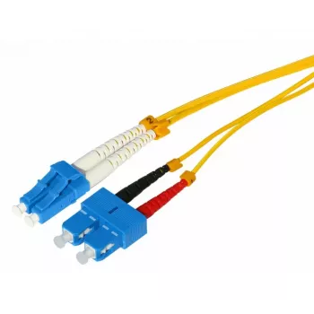 Tecline HD OS2 jednomodowy światłowodowy kabel krosowy, LC Duplex do SC Duplex, 9/125µm, żółty, 15m 799LS15