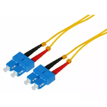 Tecline światłowodowy kabel krosowy HD, 9/125 µm, jednomodowy, OS2, SC Duplex do SC Duplex, żółty, 15 m 799SS15