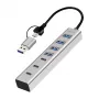 LogiLink Hub USB 3.0, 7-portowy, 4x USB-A 3x USB-C, obudowa aluminiowa