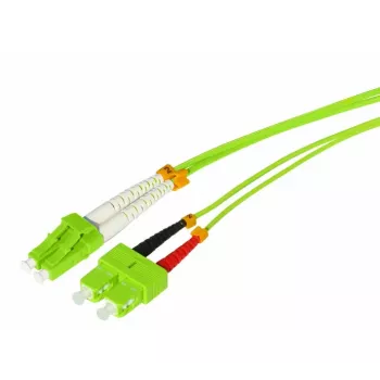 Tecline HD OM5 światłowodowy kabel krosowy, LC do SC duplex, 50/125 µm wielomodowy, limonkowy, 7,5 m 796LS07