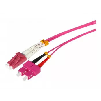 Tecline HD OM4 wielomodowy światłowodowy kabel krosowy LC do SC duplex, 50/125 µm, fioletowy Erika, 7,5 m 798LS07