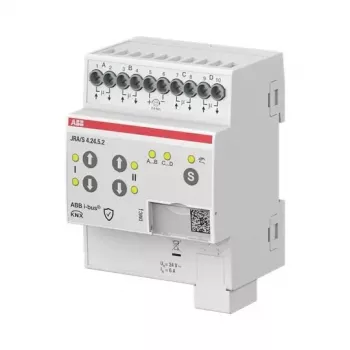 ABB JRA/S4.24.5.2 KNX siłownik rolet/żaluzji, 4-kanałowy, 24V AC/DC, obsługa ręczna, szyna DIN 2CDG110298R0011