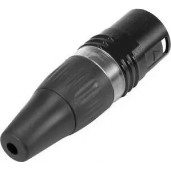 Złącze XLR męskie 5-pinowe HICON HI-X5CM-B, lutowane, odlew cynkowy, czarne 30200514